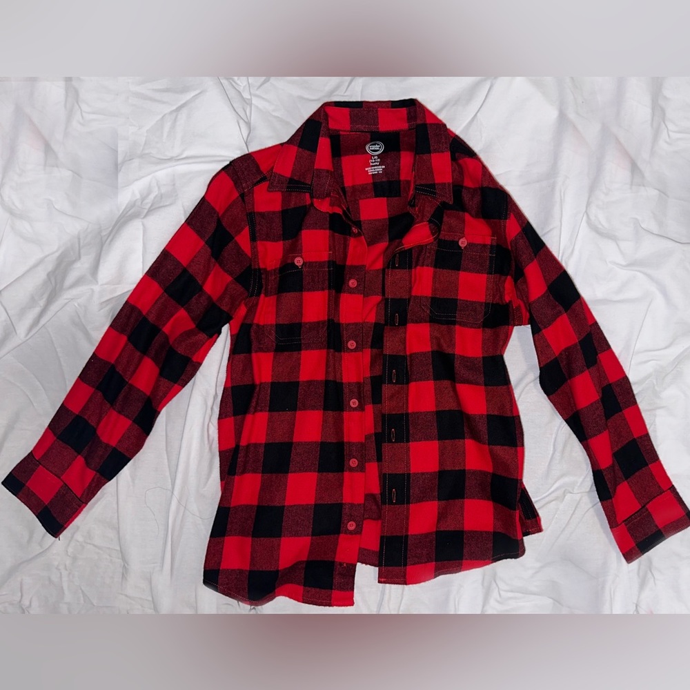 Large Unisex plaid long sleeve